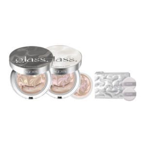 AGE 20's Glass Skin Essence Pact – luminous Korean cushion foundation in a glossy compact, designed for a glass-skin finish with hydration and glow
