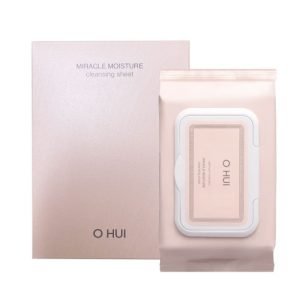 O HUI Miracle Moisture Cleansing Sheet 100EA – Gentle moisturizing cleansing wipes for effective daily makeup removal