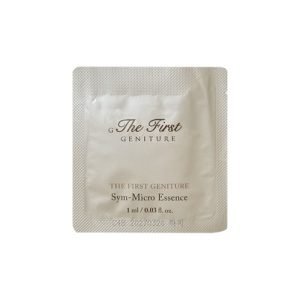 O HUI The First Geniture SYM-Micro Essence Sample sachet – a luxury skincare sample featuring advanced SYM-Micro technology for deep hydration, skin revitalization, and anti-aging benefits in a convenient 1ml pouch.