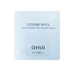OHUI EXTREME WHITE Mela Toning Ampoule Sachet 1ml x 12ea - A powerful brightening ampoule essence targeting dark spots and skin tone, enriched with advanced ingredients for radiant and even skin.