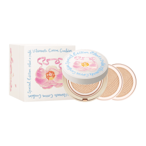 OHUI Ultimate Cover Lifting Cushion Flower Edition Set – elegant Korean cushion foundation with floral design, offers lifting effect and full coverage