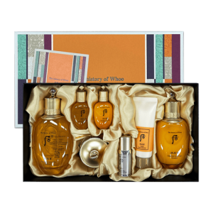 The History of Whoo Gongjinhyang Gift 3pcs Set – luxurious Korean skincare set with herbal formulations for moisturizing, firming, and skin nourishment